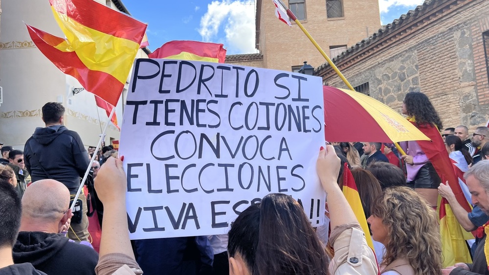 Algunas pancartas pedían la convocatoria de elecciones.