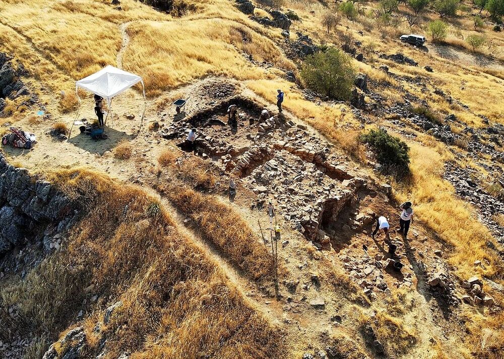 Vista aérea de la excavación.