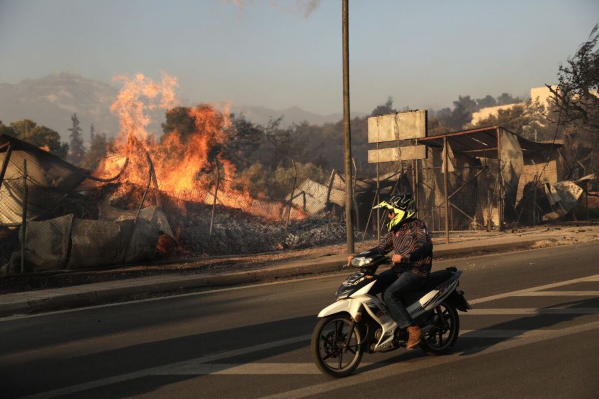 Wildfire spreads in Greece's Attica region  / GEORGE VITSARAS