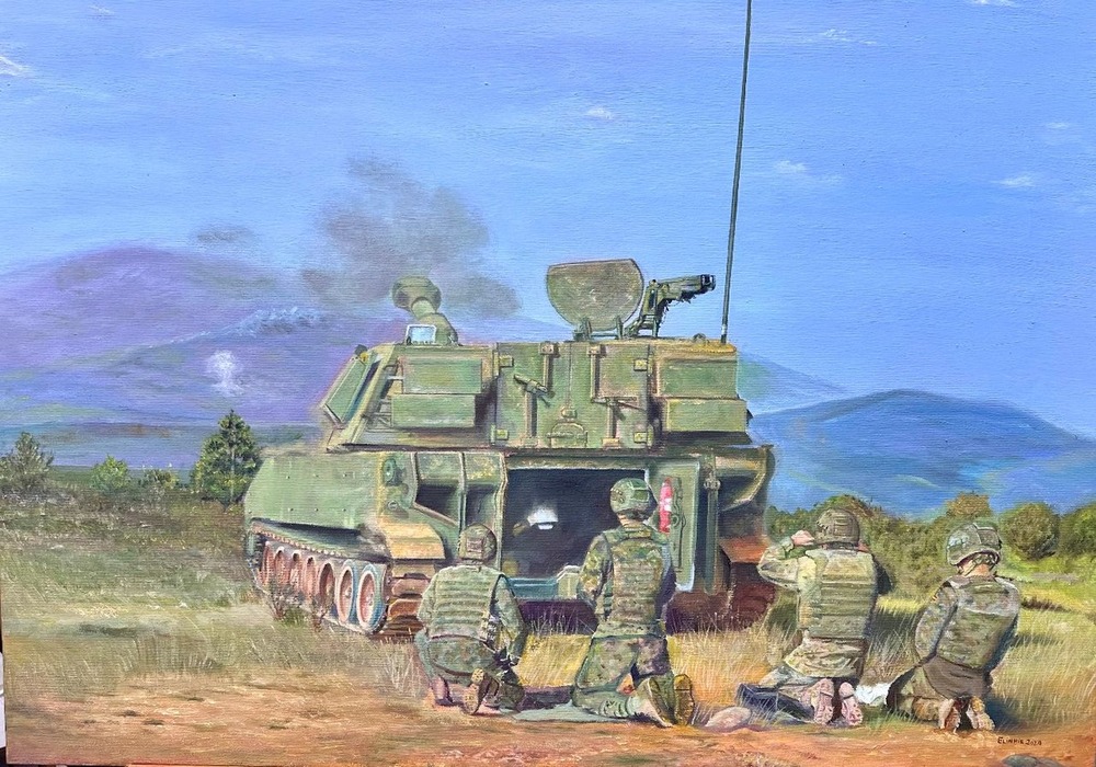 Reconocimiento militar al pintor talaverano Jónatan Gil