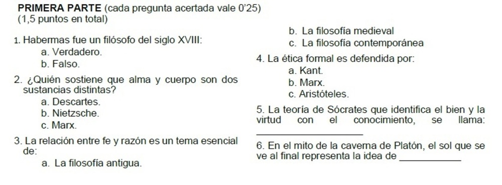 ¿Qué sabría contestar en la nueva selectividad?