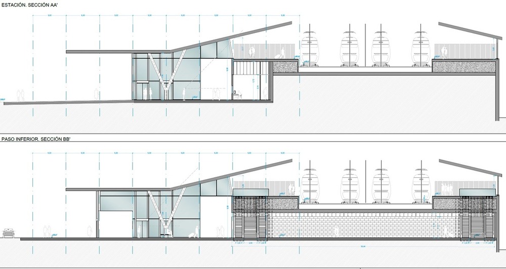 Sección de la nueva estación AVE planteada en el Polígono dentro de la alternativa 'Toledo Exterior'.