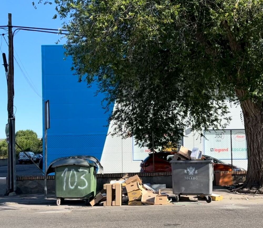 Contenedores de basura en el Polígono Industrial.