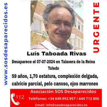 Buscan a Luis Taboada Rivas, desaparecido desde el domingo 7